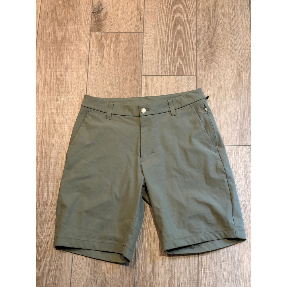 Lululemon Commission Shorts Mens 30 Sage Green Olive 9 Inch Inseam Golf Chino